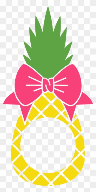 Pineapple Monogram Clipart Vector Royalty Free Stock - Pineapple With Bow Svg - Png Download
