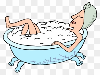 Vector Illustration Of Woman Enjoys Relaxing Bubble - Taking A Bath Clipart - Png Download