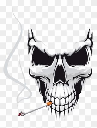 Skull Sticker For Bike Clipart