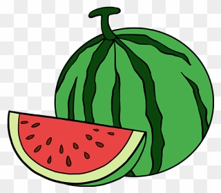 How To Draw Watermelon Slice - Easy Watermelon Drawing Clipart