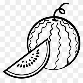 Watermelon Coloring Page - Watermelon Black And White Drawing Clipart