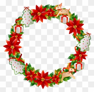 Christmas Flower Circle Png Clipart