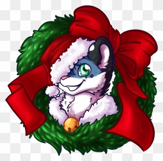 Christmas Wreath Bluebie - Cartoon Clipart