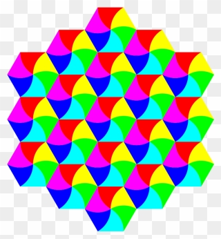 Swirly Hexagon Tessellation - Tessellation Art Clipart