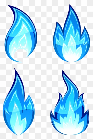 Flame Fire Drawing Clip Art - Clipart Blue Fire - Png Download