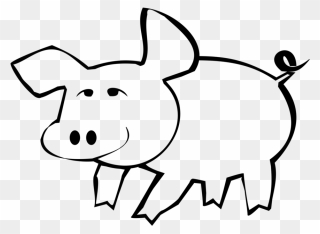 Monochrome Like Mammal - Pig Png Outline Clipart