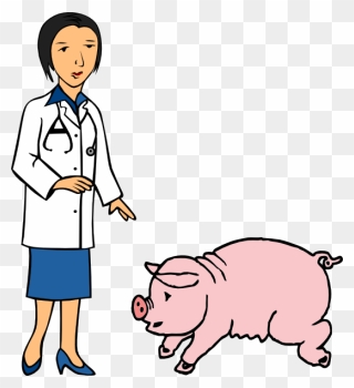 Clipart Of Veterinary, Pig At And Docotor , Png Download - Influenza Transparent Png