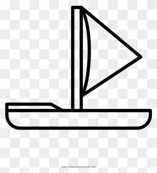 Sail Boat Coloring Page - Line Art Clipart