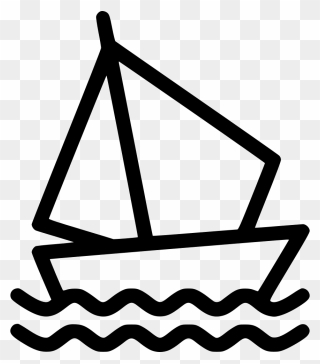 Yacht Boat Sail Sailing Water - Perahu Kertas Png Clipart