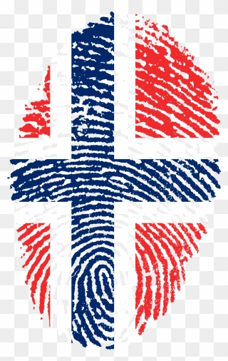 Transparent Old Rugged Cross Clipart - Norway Flag Fingerprint - Png Download