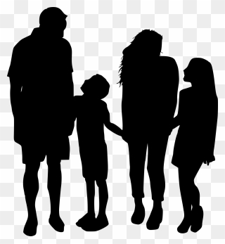 Silhouette Family Png - Family Of 4 Silhouette Clipart