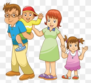 A Nuclear Family Clipart - Drawing - Png Download