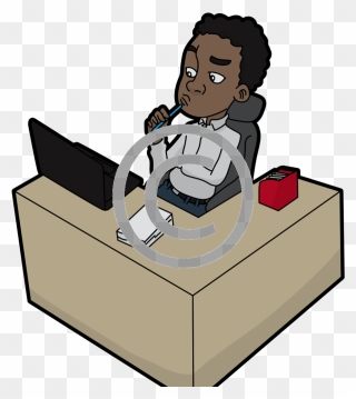 Black Computer Guy Cartoon Clipart