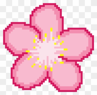 Transparent Sakura Flower Png - Sakura Blossom Pixel Art Clipart