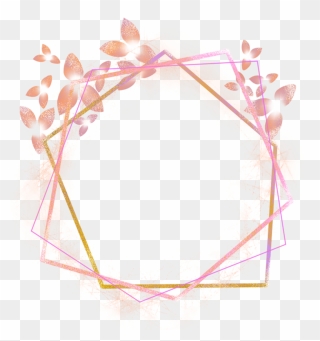 #sakura #frame #rosegold #glitter #lighting #geometric - Rose Gold Frame Png Clipart