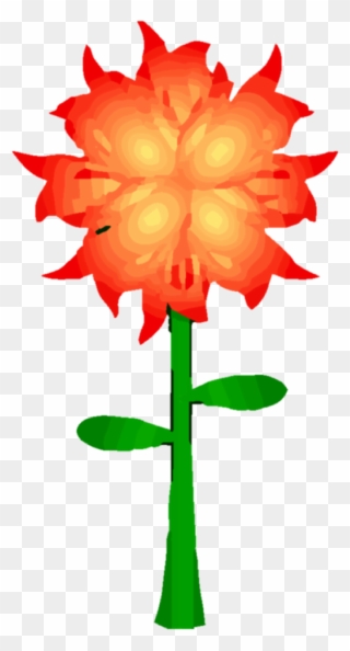 Fire Flower Png Clipart - Cartoon Flower With Stem Transparent Png