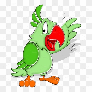 Cartoon Green Parrot Clipart