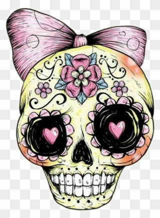 #skull #skulls #sugarskull #sugarskulls #skulltattoo - Girl Sugar Skulls Iphone Clipart