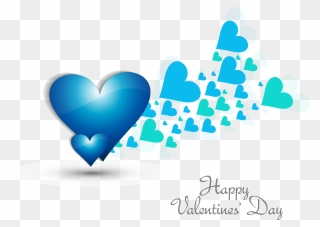 Blue Heart-shaped Elements Png Download - Full Hd Happy Valentines Day 2020 Clipart