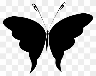 Silhouettes Clipart Butterfly - Butterfly Icon Transparent Background Png