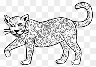 Drawing Cheetah Illustrated - Easy Jaguar Clip Art - Png Download