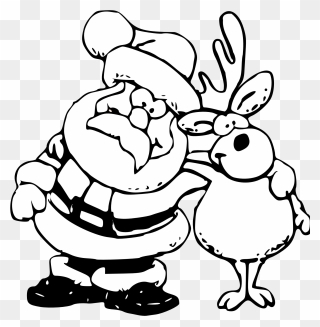 Christmas Black And White Reindeer Christmas Clipart - Christmas Clip Art Black And White - Png Download