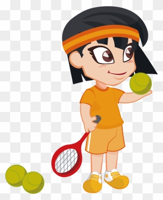Sport Cartoon Transprent - Tennis Player Cartoon Png Clipart