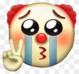 #clown #sad #emoji #crying #cry #funny #meme #funnymeme - Crying Clown Emoji Meme Clipart