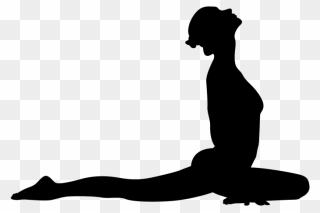 Yoga Silhouette Asana Clip Art - Silhouette Clipart Yoga - Png Download