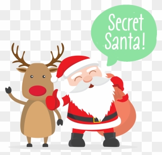 Clipart Reindeer Secret Santa - Open On Sunday Christmas - Png Download