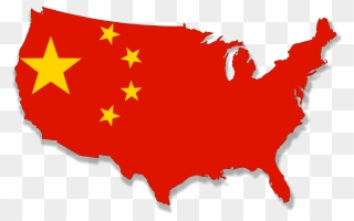 Usa In About 30yrs Flag Map Clip Arts - China Clipart - Png Download