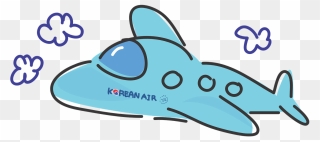 Korean Air Airplane Cartoon Clipart , Png Download - Korean Air Clipart Transparent Png
