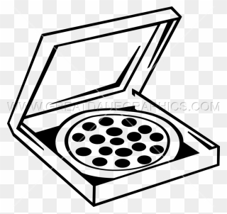 Pizza Box Production Ready Artwork For T Shirt Printing - Black And White Pizza Box Clipart