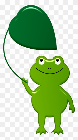 Frog With Leaf Clipart - Cartoon - Png Download