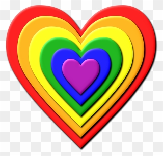 Rainbow Heart Clip Art - Png Download