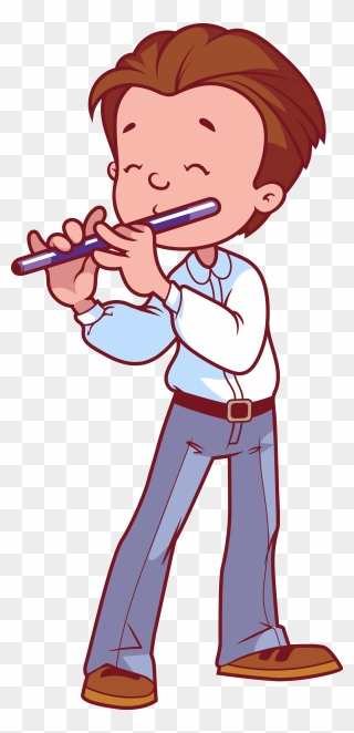 Flutes Clipart Musician - Playing Flute Clipart - Png Download