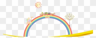 Rainbow And Sun Clipart Background Clip Art Child Rainbow - Sfondo Arcobaleno Bambini - Png Download