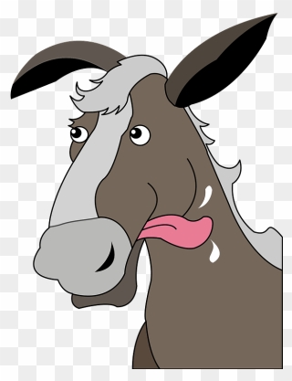 Cartoon Horse With Protruding Tongue Clipart - Cartoon - Png Download