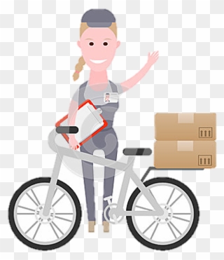 Delivery Guy On Bike White Background Clipart