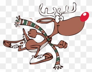 Rudolph-running - Reindeer Run Clipart - Png Download