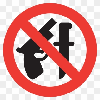 The Sign "weapons Is Prohibited" - No Deadly Weapon Allowed Clipart