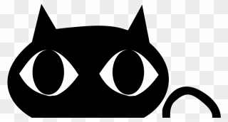 Black Cat Kitten Clip Art - Cute Black Cat Cartoon - Png Download