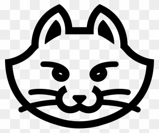 Transparent Cat Face Clip Art - Black Vector Cat Face - Png Download