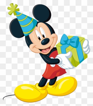 Mickey Mouse With Gift Clipart