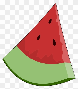 Watermelon Slice Wedge Clip Art At Clker - Clipart Triangle Shaped Objects - Png Download