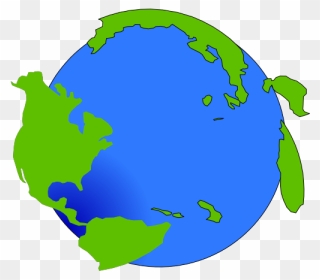 World With 2-d Continents Svg Clip Arts - Earth - Png Download