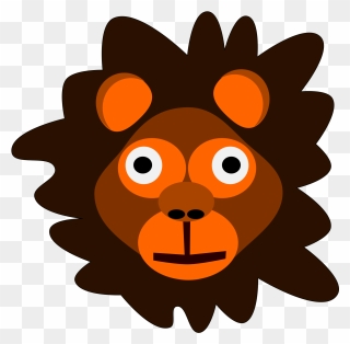 Cartoon Lion Head - Animasi Kepala Hewan Png Clipart