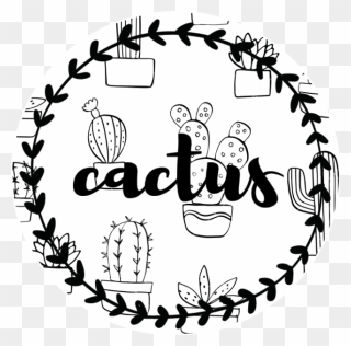 #cactus #cacti #text #black #white #brush #cursive Clipart