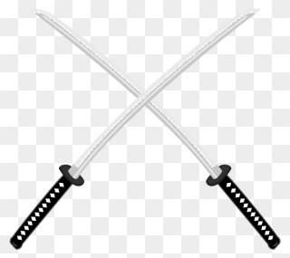 Transparent Katana Png - Crossed Samurai Swords Png Clipart