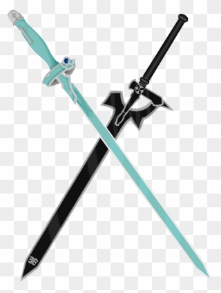 Drawn Sword Elucidator - Asuna And Kirito Sword Clipart